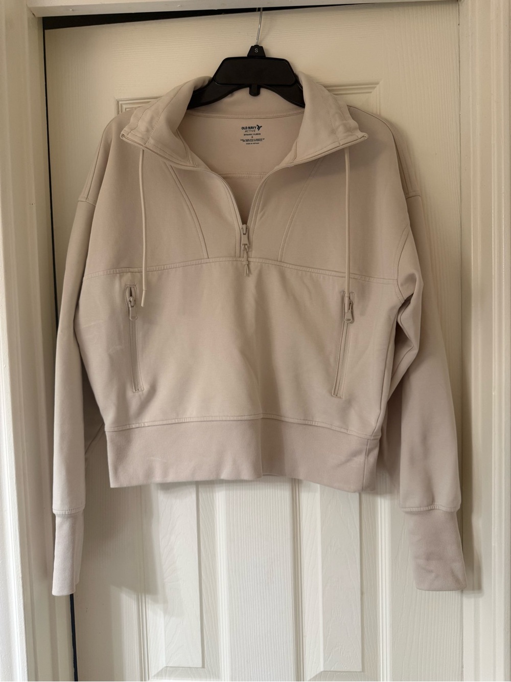 Old Navy Cream Half-Zip Cowl Sweatshirt